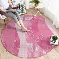 Polynesian Tribal Pattern Patchwork Picturesque Round Carpet Rose Pink LT7 - Polynesian Pride