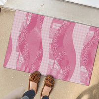 Polynesian Tribal Pattern Patchwork Picturesque Rubber Doormat Rose Pink LT7 - Polynesian Pride