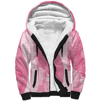 Polynesian Tribal Pattern Patchwork Picturesque Sherpa Hoodie Rose Pink LT7 Unisex Rose Pink - Polynesian Pride