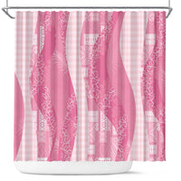 Polynesian Tribal Pattern Patchwork Picturesque Shower Curtain Rose Pink LT7 Rose Pink - Polynesian Pride