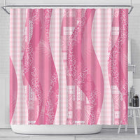 Polynesian Tribal Pattern Patchwork Picturesque Shower Curtain Rose Pink LT7 - Polynesian Pride