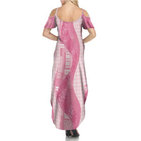 Polynesian Tribal Pattern Patchwork Picturesque Summer Maxi Dress Rose Pink LT7 - Polynesian Pride