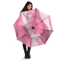 Polynesian Tribal Pattern Patchwork Picturesque Umbrella Rose Pink LT7 - Polynesian Pride