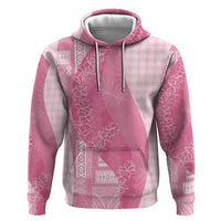 Polynesian Tribal Pattern Patchwork Picturesque Zip Hoodie Rose Pink LT7 Pullover Hoodie Rose Pink - Polynesian Pride