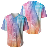 Polynesian Tribal Pattern Patchwork Picturesque Baseball Jersey Holographic LT7 - Polynesian Pride