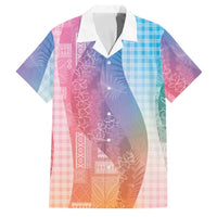 Polynesian Tribal Pattern Patchwork Picturesque Family Matching Mermaid Dress and Hawaiian Shirt Holographic LT7 Dad's Shirt - Short Sleeve Holographic - Polynesian Pride