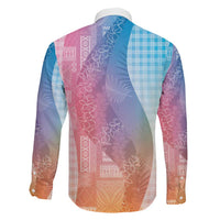 Polynesian Tribal Pattern Patchwork Picturesque Family Matching Mermaid Dress and Hawaiian Shirt Holographic LT7 - Polynesian Pride