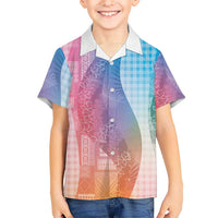 Polynesian Tribal Pattern Patchwork Picturesque Family Matching Mermaid Dress and Hawaiian Shirt Holographic LT7 Son's Shirt Holographic - Polynesian Pride