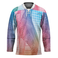 Polynesian Tribal Pattern Patchwork Picturesque Hockey Jersey Holographic LT7 Unisex Holographic - Polynesian Pride