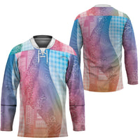 Polynesian Tribal Pattern Patchwork Picturesque Hockey Jersey Holographic LT7 - Polynesian Pride