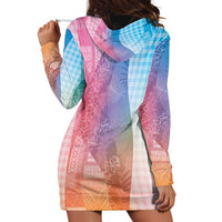 Polynesian Tribal Pattern Patchwork Picturesque Hoodie Dress Holographic LT7 - Polynesian Pride