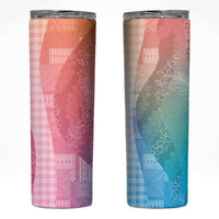 Polynesian Tribal Pattern Patchwork Picturesque Skinny Tumbler Holographic LT7 Holographic - Polynesian Pride