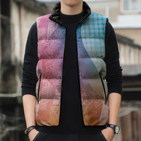 Polynesian Tribal Pattern Patchwork Picturesque Sleeveless Puffer Jacket Holographic LT7 - Polynesian Pride