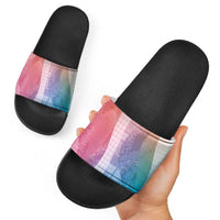 Polynesian Tribal Pattern Patchwork Picturesque Slide Sandals Holographic LT7 - Polynesian Pride