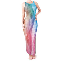 Polynesian Tribal Pattern Patchwork Picturesque Tank Maxi Dress Holographic LT7 Women Holographic - Polynesian Pride