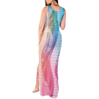 Polynesian Tribal Pattern Patchwork Picturesque Tank Maxi Dress Holographic LT7 - Polynesian Pride