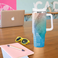 Polynesian Tribal Pattern Patchwork Picturesque Tumbler With Handle Holographic LT7 - Polynesian Pride