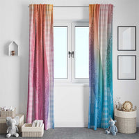 Polynesian Tribal Pattern Patchwork Picturesque Window Curtain Holographic