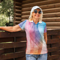 Polynesian Tribal Pattern Patchwork Picturesque Women Polo Shirt Holographic LT7 - Polynesian Pride