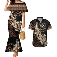 Personalized Solomon Islands Crocodile Couples Matching Mermaid Dress and Hawaiian Shirt Hapi Isles - Independence Anniversary