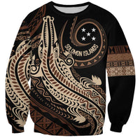Personalized Solomon Islands Crocodile Sweatshirt Hapi Isles - Independence Anniversary