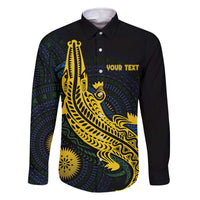 Personalized Solomon Islands Independence Anniversary Family Matching Off The Shoulder Long Sleeve Dress and Hawaiian Shirt Crocodile Mix Tapa