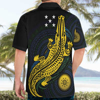 Personalized Solomon Islands Independence Anniversary Hawaiian Shirt Crocodile Mix Tapa
