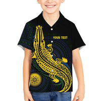Personalized Solomon Islands Independence Anniversary Kid Hawaiian Shirt Crocodile Mix Tapa