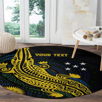 Personalized Solomon Islands Independence Anniversary Round Carpet Crocodile Mix Tapa