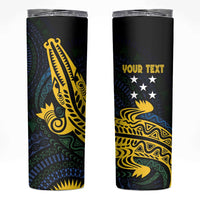 Personalized Solomon Islands Independence Anniversary Skinny Tumbler Crocodile Mix Tapa