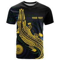 Personalized Solomon Islands Independence Anniversary T Shirt Crocodile Mix Tapa