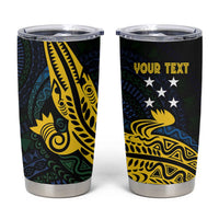 Personalized Solomon Islands Independence Anniversary Tumbler Cup Crocodile Mix Tapa