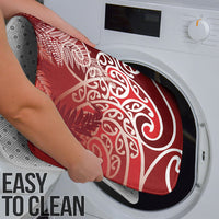 Aotearoa Maori Koru Curves Bathroom Set Silver Ferns - Crimson Red LT7 - Polynesian Pride