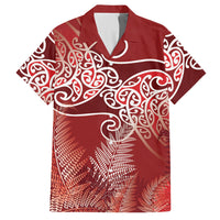 Aotearoa Maori Koru Curves Hawaiian Shirt Silver Ferns - Crimson Red LT7 Red - Polynesian Pride
