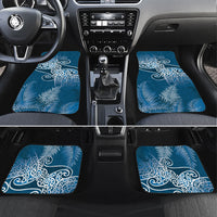 Aotearoa Maori Koru Curves Car Mats Silver Ferns - Navy Blue LT7 Set 4pcs Navy Blue - Polynesian Pride