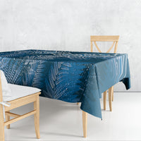 Aotearoa Maori Koru Curves Tablecloth Silver Ferns - Navy Blue LT7 - Polynesian Pride