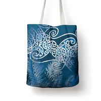 Aotearoa Maori Koru Curves Tote Bag Silver Ferns - Navy Blue LT7 - Polynesian Pride