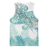 Aotearoa Maori Koru Curves Basketball Jersey Mossy Paua Shell LT7 - Polynesian Pride