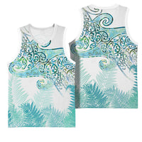 Aotearoa Maori Koru Curves Basketball Jersey Mossy Paua Shell LT7 - Polynesian Pride