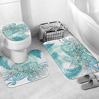 Aotearoa Maori Koru Curves Bathroom Set Mossy Paua Shell LT7 Mat Set Only (3 pcs) One Size Green - Polynesian Pride