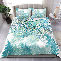 Aotearoa Maori Koru Curves Bedding Set Mossy Paua Shell LT7 - Polynesian Pride