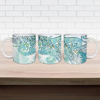 Aotearoa Maori Koru Curves Ceramic Mug Mossy Paua Shell LT7 - Polynesian Pride