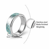 Aotearoa Maori Koru Curves Classic Ring Mossy Paua Shell LT7 - Polynesian Pride