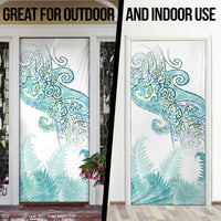 Aotearoa Maori Koru Curves Door Cover Mossy Paua Shell LT7 - Polynesian Pride