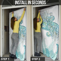 Aotearoa Maori Koru Curves Door Cover Mossy Paua Shell LT7 - Polynesian Pride