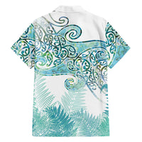 Aotearoa Maori Koru Curves Family Matching Mermaid Dress and Hawaiian Shirt Mossy Paua Shell
