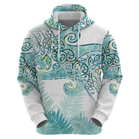 Aotearoa Maori Koru Curves Hoodie Mossy Paua Shell LT7 - Polynesian Pride