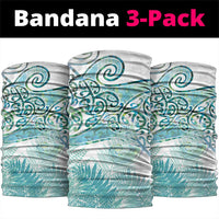 Aotearoa Maori Koru Curves Neck Gaiter Mossy Paua Shell LT7 package One Size: 25*50cm Green - Polynesian Pride