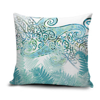 Aotearoa Maori Koru Curves Pillow Cover Mossy Paua Shell LT7 Green - Polynesian Pride