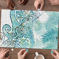 Aotearoa Maori Koru Curves Puzzle Mossy Paua Shell LT7 - Polynesian Pride